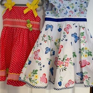Blueberi Boulevard Red Polka Dot and Floral Butterfly Dress Set, 3 yrs and 4 yrs